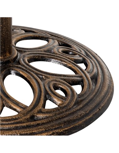 Outsunny 11.5 kg Cast Metal Round Patio Umbrella Base Stand, Umbrella Holder for Outdoor, Patio, Garden, Bronze Tone