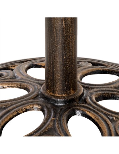 Outsunny 11.5 kg Cast Metal Round Patio Umbrella Base Stand, Umbrella Holder for Outdoor, Patio, Garden, Bronze Tone