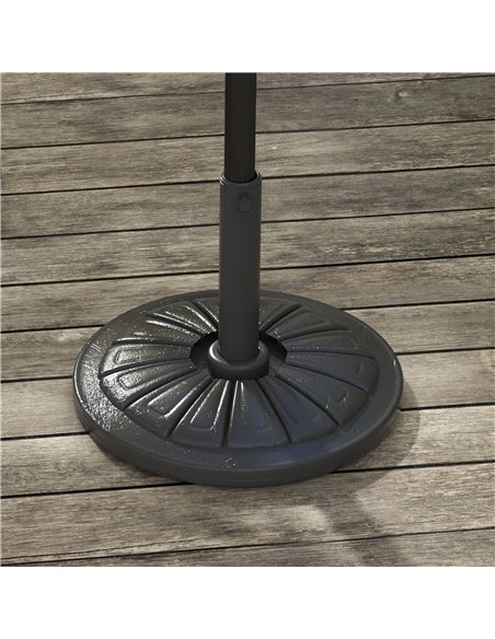 Outsunny Umbrella Base, Heavy Duty Concrete Base Holder with Steel Pole, Round Parasol Stand for Patio, Outdoor, Garden, Black - pic 188996 | FastDaddyshop