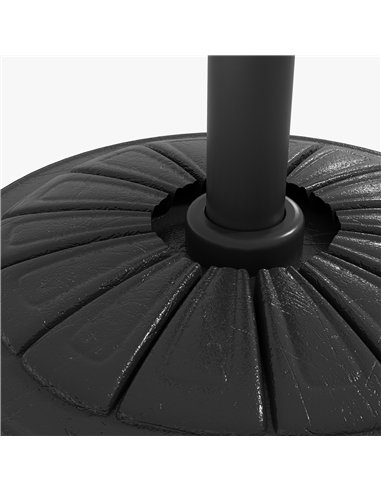 Outsunny Umbrella Base, Heavy Duty Concrete Base Holder with Steel Pole, Round Parasol Stand for Patio, Outdoor, Garden, Black