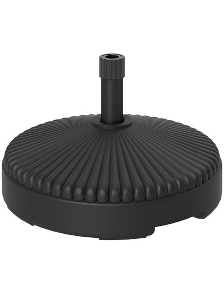 Outsunny Garden Parasol Base Holder, 28kg Sand Filled, 23kg Water Filled, Sun Umbrella Base, Φ55 x 30H cm Black - pic 189031 | FastDaddyshop