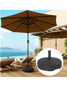 Outsunny Garden Parasol Base Holder, 28kg Sand Filled, 23kg Water Filled, Sun Umbrella Base, Φ55 x 30H cm Black 2