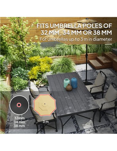 Outsunny Garden Parasol Base Holder, 28kg Sand Filled, 23kg Water Filled, Sun Umbrella Base, Φ55 x 30H cm Black