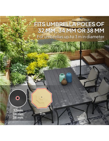 Outsunny Garden Parasol Base Holder, 28kg Sand Filled, 23kg Water Filled, Sun Umbrella Base, Φ55 x 30H cm Black - pic 189035 | FastDaddyshop