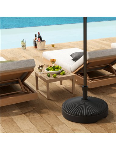 Outsunny Garden Parasol Base Holder, 28kg Sand Filled, 23kg Water Filled, Sun Umbrella Base, Φ55 x 30H cm Black