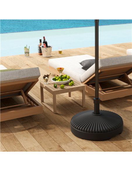 Outsunny Garden Parasol Base Holder, 28kg Sand Filled, 23kg Water Filled, Sun Umbrella Base, Φ55 x 30H cm Black - pic 189037 | FastDaddyshop