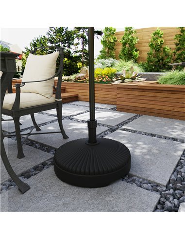 Outsunny Garden Parasol Base Holder, 28kg Sand Filled, 23kg Water Filled, Sun Umbrella Base, Φ55 x 30H cm Black
