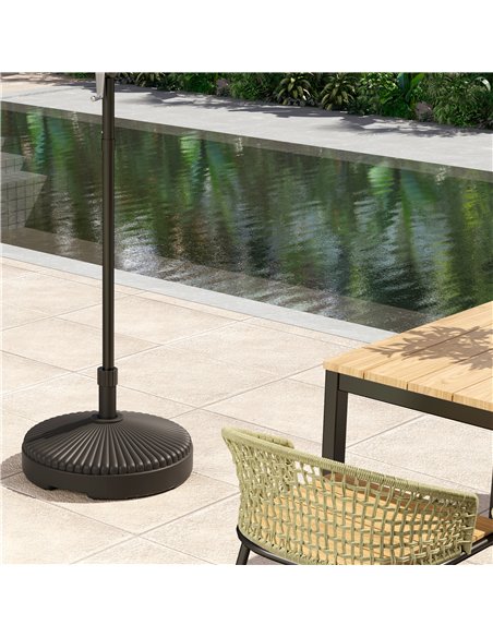 Outsunny Garden Parasol Base Holder, 28kg Sand Filled, 23kg Water Filled, Sun Umbrella Base, Φ55 x 30H cm Black - pic 189039 | FastDaddyshop