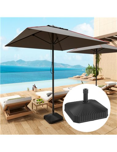 Outsunny Patio Umbrella Stand, Heavy Duty Outdoor Parasol Base, Sand/Water Filled, Black