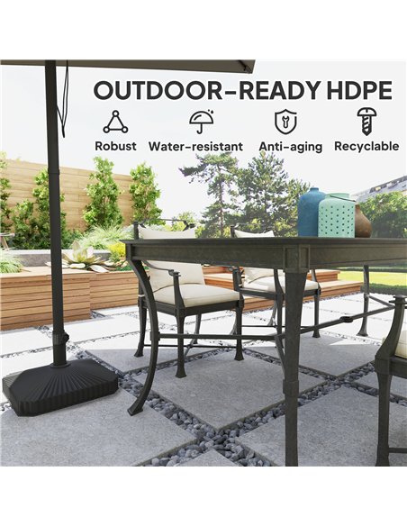 Outsunny Patio Umbrella Stand, Heavy Duty Outdoor Parasol Base, Sand/Water Filled, Black - pic 189045 | FastDaddyshop