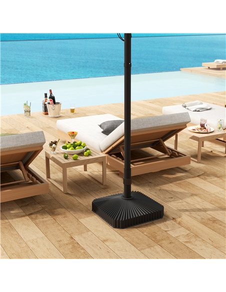 Outsunny Patio Umbrella Stand, Heavy Duty Outdoor Parasol Base, Sand/Water Filled, Black - pic 189046 | FastDaddyshop