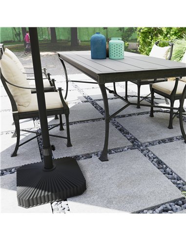 Outsunny Patio Umbrella Stand, Heavy Duty Outdoor Parasol Base, Sand/Water Filled, Black