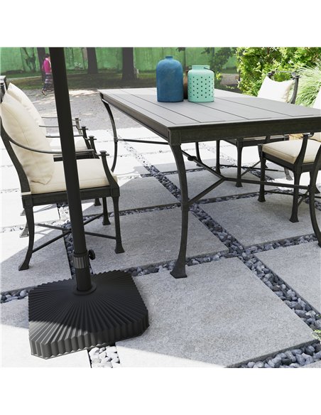 Outsunny Patio Umbrella Stand, Heavy Duty Outdoor Parasol Base, Sand/Water Filled, Black - pic 189047 | FastDaddyshop