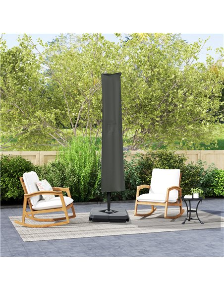 Outsunny 2.7 x 2.7 m Cantilever Parasol with Aluminium Frame, Crank and Tilt, 360-Degree Rotation, Double Top Garden Umbrella wi - pic 189057 | FastDaddyshop