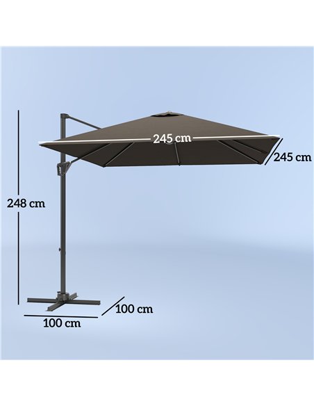 Outsunny Patio Offset Parasol Umbrella - Tan - pic 189069 | FastDaddyshop