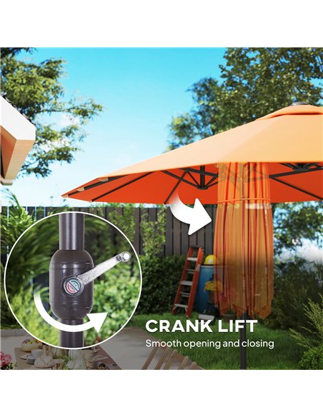 Outsunny 4.6m Double Garden Parasol - Orange - pic 189082 | FastDaddyshop
