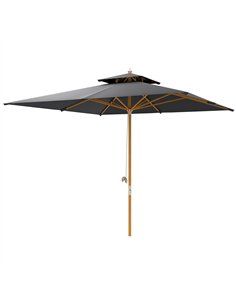 Outsunny 3 m Square Garden Parasol - Black