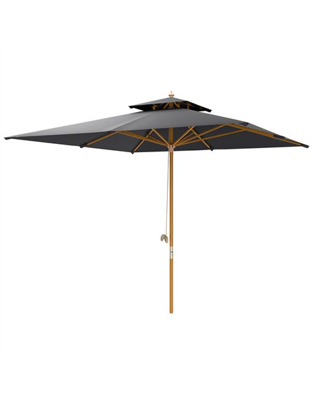 Outsunny 3 m Square Garden Parasol - Black - pic 189112 | FastDaddyshop