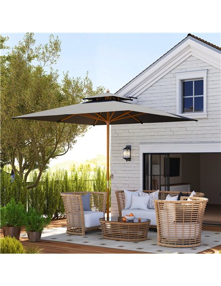 Outsunny 3 m Square Garden Parasol - Black - pic 189113 | FastDaddyshop