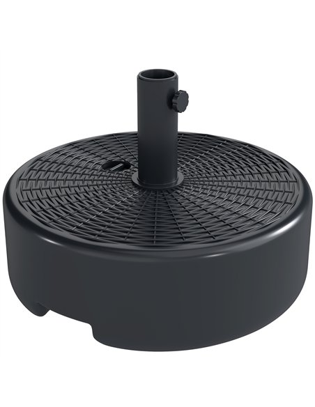 Outsunny Patio Umbrella Base 22kg Sand Filled Garden Parasol Stand forfor 38mm/48mm Poles, Black - pic 189175 | FastDaddyshop
