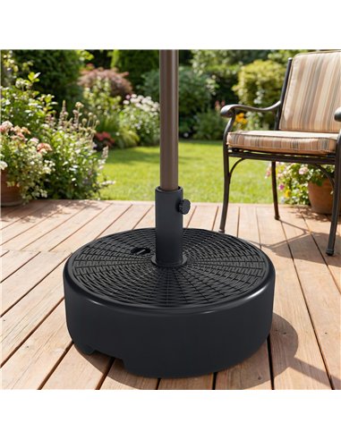 Outsunny Patio Umbrella Base 22kg Sand Filled Garden Parasol Stand forfor 38mm/48mm Poles, Black