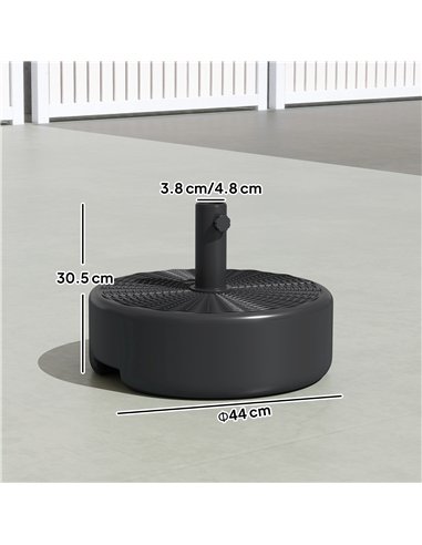 Outsunny Patio Umbrella Base 22kg Sand Filled Garden Parasol Stand forfor 38mm/48mm Poles, Black