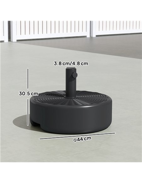 Outsunny Patio Umbrella Base 22kg Sand Filled Garden Parasol Stand forfor 38mm/48mm Poles, Black - pic 189177 | FastDaddyshop