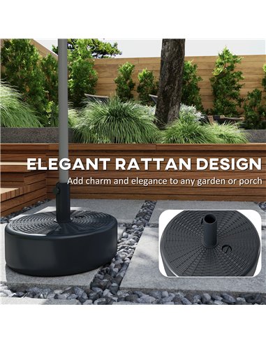 Outsunny Patio Umbrella Base 22kg Sand Filled Garden Parasol Stand forfor 38mm/48mm Poles, Black