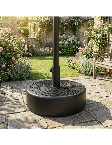 Outsunny Patio Umbrella Base 22kg Sand Filled Garden Parasol Stand forfor 38mm/48mm Poles, Black - pic 189183 | FastDaddyshop