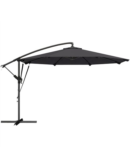 Outsunny 3 m Cantilever Parasol with Protective Cover and Wind Ropes, Banana Parasol with Crank Handle, Black - pic 189247 | FastDaddyshop