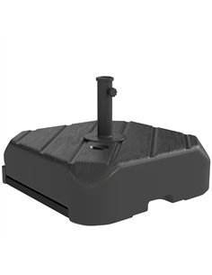 Outsunny Garden Parasol Base with Wheels, Telescopic Handle, 72 kg /45 kg Fillable Sun Umbrella Base Parasol Stand, Black