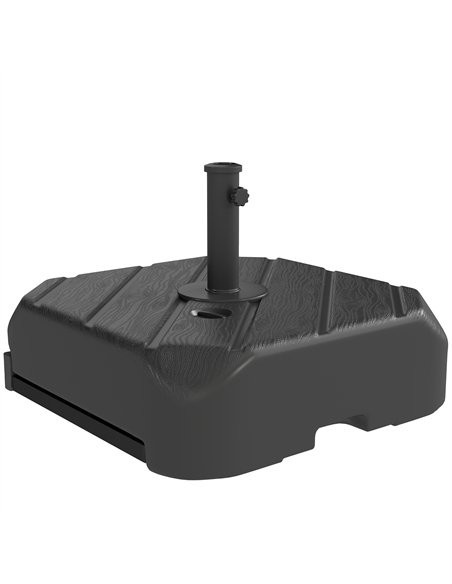 Outsunny Garden Parasol Base with Wheels, Telescopic Handle, 72 kg /45 kg Fillable Sun Umbrella Base Parasol Stand, Black - pic 189274 | FastDaddyshop