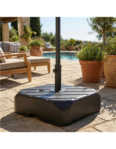 Outsunny Garden Parasol Base with Wheels, Telescopic Handle, 72 kg /45 kg Fillable Sun Umbrella Base Parasol Stand, Black - pic 189282 | FastDaddyshop