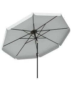 Outsunny 3 m Garden Parasol with Tilt Mechanism & Crank Handle, UPF 30+ Patio Umbrella Outdoor Table Umbrella, Light Grey