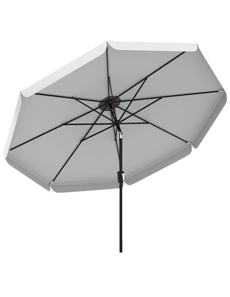 Outsunny 3 m Garden Parasol with Tilt Mechanism & Crank Handle, UPF 30+ Patio Umbrella Outdoor Table Umbrella, Light Grey - pic 189283 | FastDaddyshop