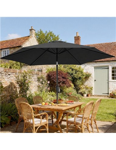 Outsunny 2m Garden Parasol Umbrella, Outdoor Table Parasol Umbrella with Crank Handle, Tilt Function, UV30+ Protection