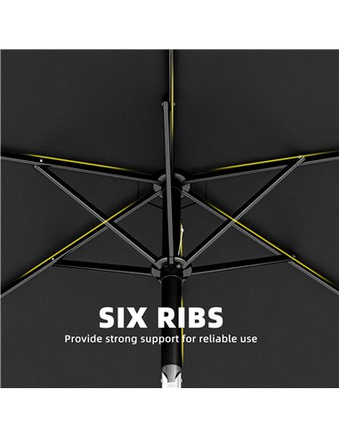 Outsunny 2m Garden Parasol Umbrella, Outdoor Table Parasol Umbrella with Crank Handle, Tilt Function, UV30+ Protection
