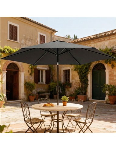Outsunny 2m Garden Parasol Umbrella, Outdoor Table Parasol Umbrella with Crank Handle, Tilt Function, UV30+ Protection