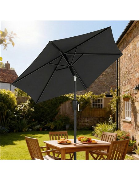 Outsunny 2m Garden Parasol Umbrella, Outdoor Table Parasol Umbrella with Crank Handle, Tilt Function, UV30+ Protection - pic 189300 | FastDaddyshop