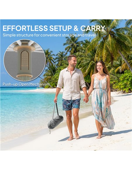 Outsunny 1.7 m Beach Umbrella with Sand Anchor, 30° Tilting Fringed Beach Garden Parasol with Adjustable Height, Grey - pic 189317 | FastDaddyshop