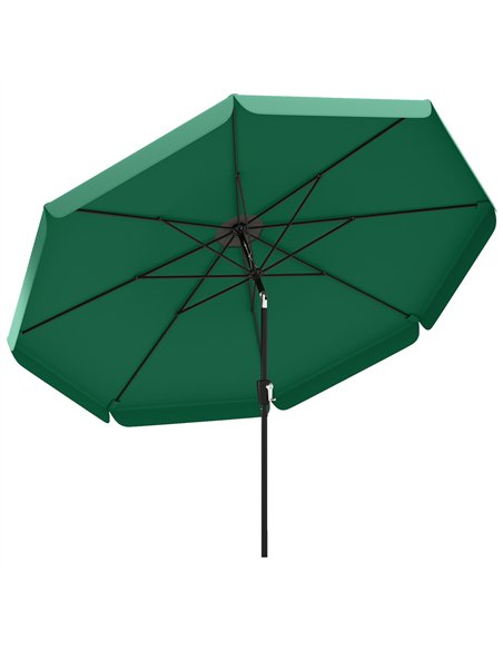 Outsunny 3 m Garden Parasol with Tilt Mechanism & Crank Handle, UPF 30+ Patio Umbrella Outdoor Table Umbrella, Green - pic 189337 | FastDaddyshop