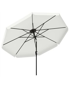 Outsunny 3 m Garden Parasol with Tilt Mechanism & Crank Handle, UPF 30+ Patio Umbrella Outdoor Table Umbrella, Cream White
