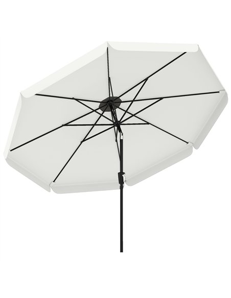Outsunny 3 m Garden Parasol with Tilt Mechanism & Crank Handle, UPF 30+ Patio Umbrella Outdoor Table Umbrella, Cream White - pic 189346 | FastDaddyshop