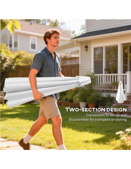 Outsunny 3 m Garden Parasol with Tilt Mechanism & Crank Handle, UPF 30+ Patio Umbrella Outdoor Table Umbrella, Cream White - pic 189354 | FastDaddyshop