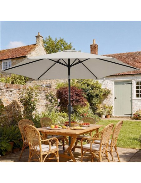 Outsunny 2m Garden Parasol Umbrella, Outdoor Table Parasol Umbrella with Crank Handle, Tilt Function, UV30+ Protection - pic 189356 | FastDaddyshop