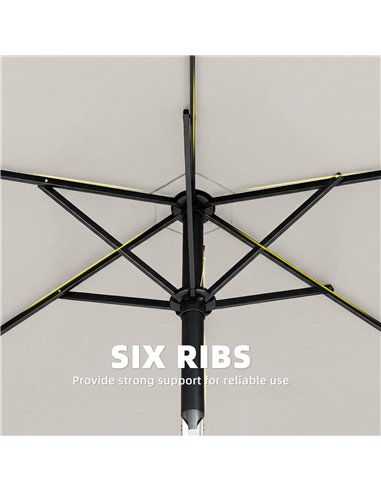 Outsunny 2m Garden Parasol Umbrella, Outdoor Table Parasol Umbrella with Crank Handle, Tilt Function, UV30+ Protection