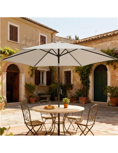 Outsunny 2m Garden Parasol Umbrella, Outdoor Table Parasol Umbrella with Crank Handle, Tilt Function, UV30+ Protection