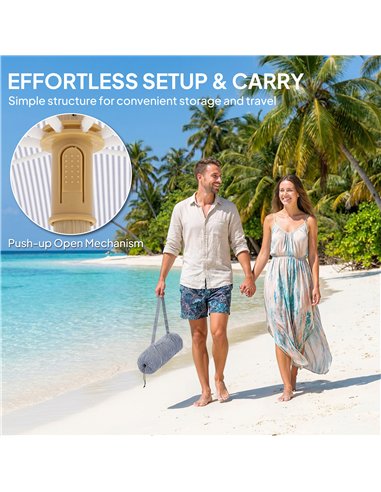 Outsunny 1.7 m Beach Umbrella with Sand Anchor, 30° Tilting Fringed Beach Garden Parasol with Adjustable Height, Blue