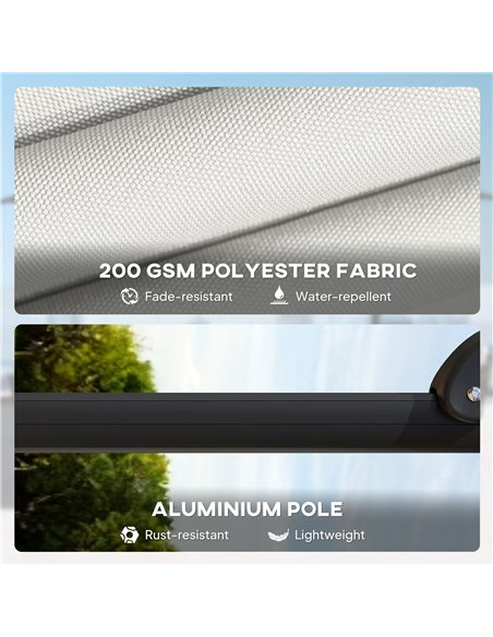 Outsunny 2.4 x 2.4m Cantilever Parasol with Umbrella Weights, UPF50+ Offset Outdoor Umbrella w/ Easy Tilt Adjustment, Cream Whit - pic 189414 | FastDaddyshop