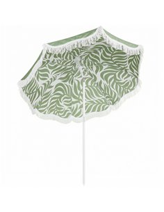 Outsunny 1.8 m Beach Umbrella Parasol with Sand Anchor, Portable Tilting Garden Parasol with Adjustable Height, Green